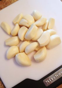 Fresh garlic for salsa on Nutmeg Disrupted