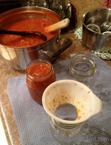 Canning fresh salsa on Nutmeg Disrupted