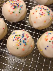 Iced Almond Gems. Cookies made with canola oil.