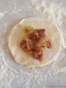 Bacon Onion Turnover circles.