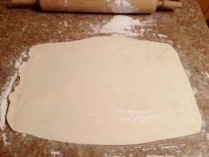 Rolled out puff pastry for cookies.
