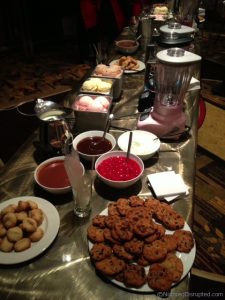 The kitchen aid milkshake bar at the Food Bloggers of Canada welcome dinner.