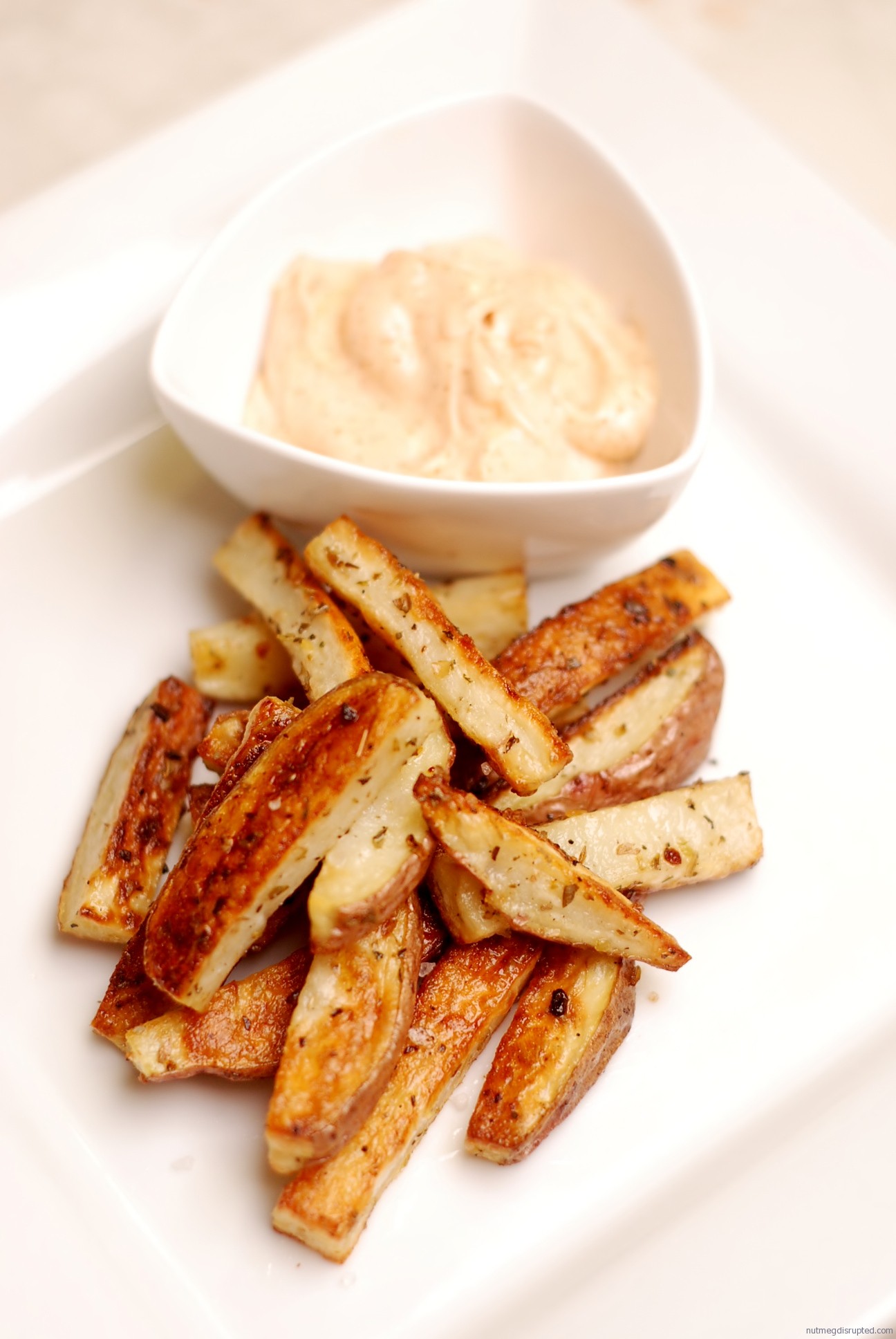 Oven Baked Fries with Spicy Chipotle Mayo