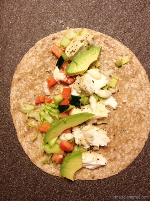 Butter Poached Halibut Tacos with Avacado and Ponzu.