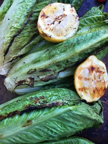 grilling romaine hearts for salad